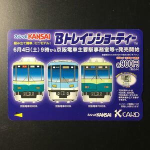 京阪/券売機カードースルッとKANSAI「Bトレインショーティー」ー2005年度発売開始柄ー京阪スルッとKANSAI Kカード(使用済)