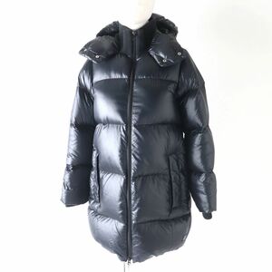 【ドンドン見直し】美品★正規品 HELLY HANSEN ヘリーハンセン HOW11562 フード・ロゴワッペン付き ZIP UP ダウンコート ブラック M　