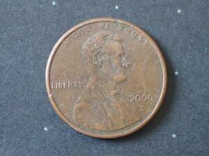 アメリカ硬貨　1セント　2000年