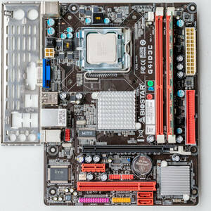 Biostar G41D3C LGA775 G41 Motherboard MicroATX 4GB DDR3 Intel Core 2 Duo E8400 海外 即決
