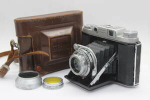 【訳あり品】 Minon Six III Luminor Anastigmat 75mm F3.2 ケース付き 蛇腹カメラ s3876