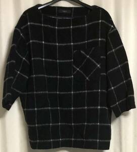 VINCA TOKYO◆格子柄セーター（黒）◆サイズ36