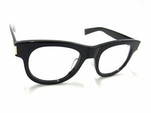 1円 ■美品■ SAINT LAURENT サンローラン 571 OPT 006 メガネ 眼鏡 メンズ ブラック系 BL0346