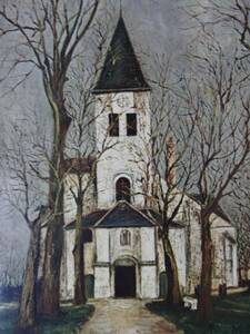 ユトリロ、MauriceUtrilloセームの教会、限定高級画版、新品額付 送料無料、ami5