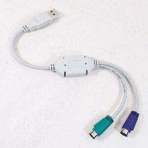送料無料 PS/2接続キーボードとマウスをUSBに 変換ケーブル 変換アダプタ USB-PS2変換(2分岐) USB-PS2 4571284889156/変換名人