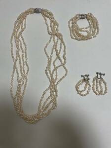 TASAKI タサキ 田崎真珠 パール ロングネックレスなど3点 T刻印 S刻印 長さ約57cm 総重量約67g シルバー ベビーパール アクセサリー