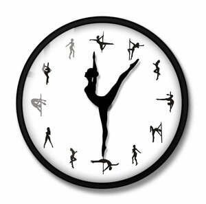 LHH758★ポールダンス壁掛け時計 装飾 壁掛け時計 ダンサー ポールダンス リビングルーム 時計 アナログ時計 インテリア アート モダン