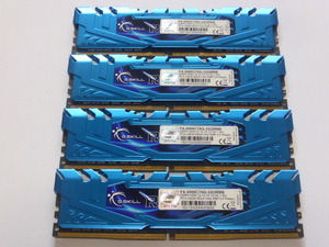メモリ デスクトップパソコン用 G,SKILL RIPJAWS 4 DDR4-3000 PC4-24000 8GBx4枚 合計32GB 起動確認済みです F4-3000C15Q-32GRBB