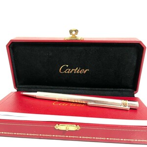 １円スタート Cartier カルティエ ボールペン ツイスト式 シルバー ゴールド 筆記用具