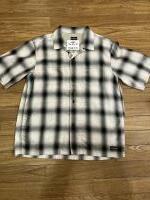 THE FLAT HEAD FN-SCR-015S OMBRE CHECK S/S SHIRT WHT/BLK 38