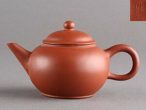 【K】煎茶道具 時代 唐物 朱泥 紫砂 中国宜興 急須 うぶだし品 e652