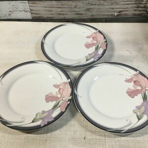 NEW DECADE Noritake ノリタケ カフェ ドゥ ソワール 花柄 17cm 3枚