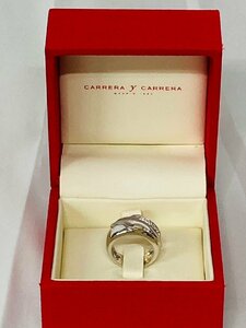 ◎Carrera y Carrera カレライカレラ　K18WG 750 ダイヤ付き 指輪 リング イルカモチーフ 約12号 約10.6ｇ◎