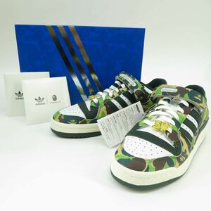 154s【未使用】adidas アディダス FORUM 84 BAPE LOW フォーラム ベイプ ロー ID4771 US10 28cm 箱有