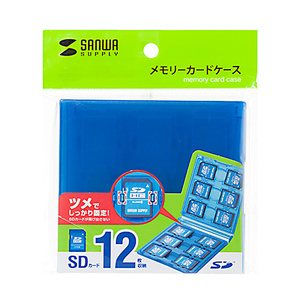 【新品】サンワサプライ FC-MMC26CBL SDカードケース（12枚収納・クリアブルー） #SW024