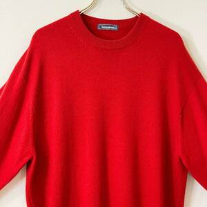 希少《 OLD ISSEY / Cashmere100% 》70s 80s 美品【 issey miyake men ビンテージ イッセイミヤケ 赤 カシミア ニット 丸首 】