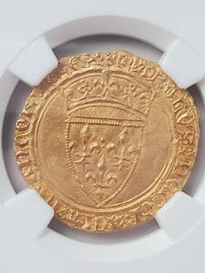 ●コイン● 1380 金貨 フランス シャルル6世 エキュドール MS 65+