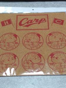 広島カープ　Carp　赤ヘル　コルクコースターセット　6枚　新品未使用