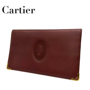 Cartier カルティエ　w1 マストライン　札入れ　長財布　ボルドー