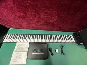 Flexible HAND ROLL PIANO 電子ピアノ 88鍵盤 電子ロールピアノ 電子キーボード 巻ける 折りたたみ 持ち運び ポータブル (80s)