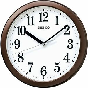セイコークロック(Seiko Clock) 掛け時計 茶メタリック 直径28.0x4.6cm 電波 アナログ コンパクトサイズ KX256B