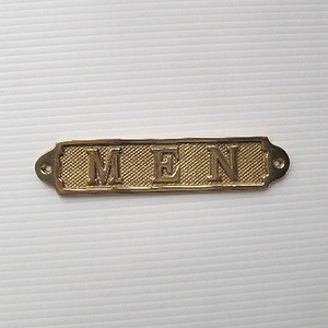 真鍮鋳造　ドアプレート　MEN　サインプレート　ネームプレート　インジケーター