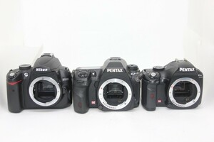 【デジタル一眼レフカメラ3点まとめ売り】Nikon D5000・PENTAX K-7 / K-m #0093-863