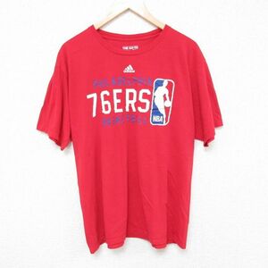 XL/古着 アディダス adidas 半袖 ブランド Tシャツ メンズ NBA フィラデルフィアセブンティシクサーズ 76ers コットン クルーネック エ