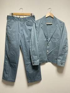 [The Stylist Japan] 銀ボタン コットンセットアップ スーツ テーラードジャケット パンツ S/M グリーン スタイリストジャパン