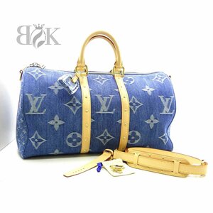 ヴィトン キーポル バンドリエール 45 M24315 モノグラム デニム LV リミックス ボストンバッグ ●