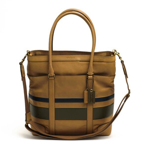 COACH コーチ トートバッグ 70856 Bleecker Debossed Painted Stripe Tote ブリーカー デボスド ストライプ トート 牛革 ストライプ 2WAY