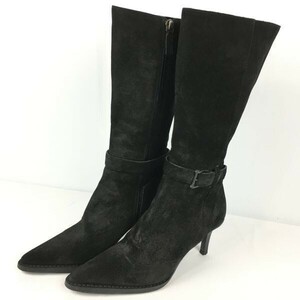 GUCCI/グッチ　ロングブーツ　サイズ36.1/2C　22.5-23.0程度　黒　スエード加工　Vintage/boots 管No.WM75