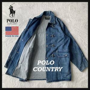 超希少！USA製 80s POLO COUNTRY RALPH LAUREN ポロカントリー ラルフローレン ファイヤーマン ジャケット コート デニム カバーオール RRL