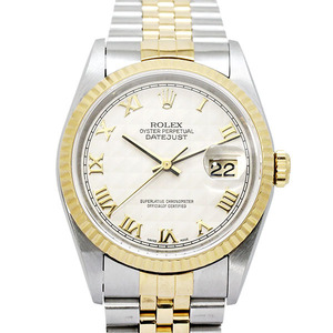 ロレックス ROLEX デイトジャスト 16233 アイボリーピラミッド文字盤 W番 SS/YG メンズ腕時計 自動巻き 36mm DATEJUST