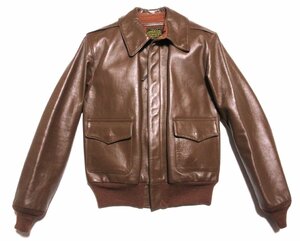 未使用に近い THE REAL McCOY’S ザ リアルマッコイズ TYPE A-2 レザーフライトジャケット/38/RAW UMBER/ROUGH WEAR CO./実名復刻/MJ7101