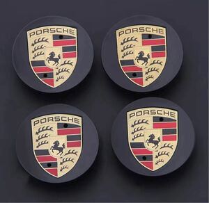 ポルシェ Porsche ホイールキャップ 4個　ブラック　PORSCHE センターキャップ