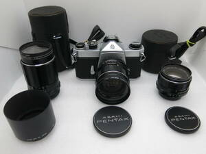 ASAHI PENTAX SL フイルムカメラ S.M.C TAKUMAR 1:3.5/24 1:3.5/135 Super TAKUMAR 1:1.8/55 【ANO017】 