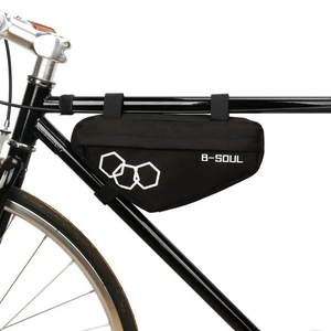 PFM 自転車用フレームバッグ ブラック トライアングルバッグ 三角バッグ 財布やモバイルバッテリー収納 自転車防水フロントバック 簡単取付
