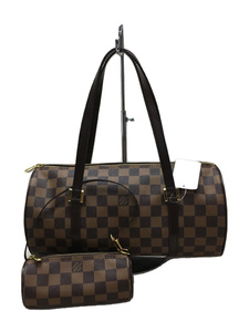 LOUIS VUITTON◆パピヨンGM/ハンドバッグ/-/BRW/ダミエ/N51303/パイピング部分にスレ有