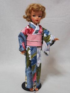 Doll Dressing♪ハンドメイド タミーちゃんサイズお洋服セット人形/アウトフィット/花柄/帯/青/水玉/着物/和装/ドール服/昭和レトロ/tammy