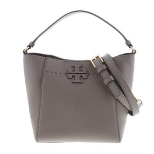 TORY BURCH トリーバーチ マックグロー スモール バケットバッグ ハンドバッグ 2way ショルダーバッグ RS 74956 Gray レザー