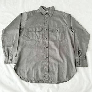 マチ付き 50s 60s KORATRON コットン ワークシャツ 長袖 グレー ビンテージ （ 50年代 60年代 ストアブランド チノ 40s work shirt vintage