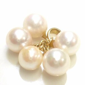 J◇K18 パール ペンダントトップ イエローゴールド 18金 真珠 5粒 チャーム pearl yellow gold pendent charm【ネコポスOK】