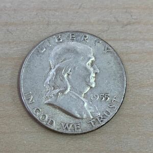【TH0503①】 海外 古銭 アメリカ リバティコイン 50セント 1955年 1枚 キズあり 汚れあり コレクション