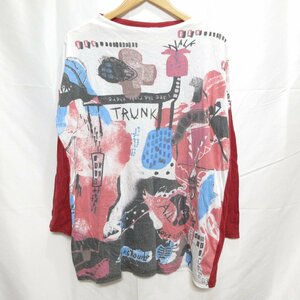 ◆TRUNK HIROKO KOSHINO Tシャツ(レッド×ホワイト) サイズ40◆USED