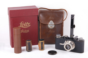 良品 珍品Leica/ライカ I A+ Elmax 50mm F3.5 ブラックペイント セット1925年産