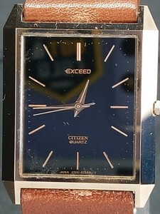CITIZEN シチズン EXCEED エクシード 2730-271904 アナログ クォーツ 腕時計 ブラック文字盤 ゴールド ステンレススチール レザーベルト