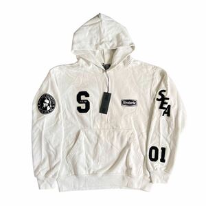 HYSTERIC GLAMOUR X WIND AND SEA VARSITY HOODIE / WHITE ヒステリックグラマー ウィンダンシー パーカー スウェット ホワイト サイズM