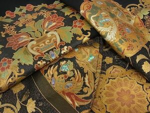 平和屋2■豪華黒留袖　螺鈿　佳華の宴　正倉院鳳凰花文　金彩　逸品　DAAB7889ps