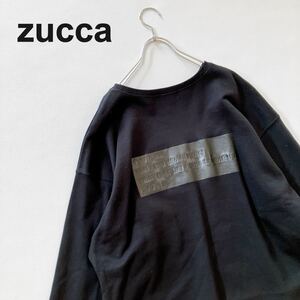 ズッカ バックプリント トレーナー 黒 日本製 M 裏毛 スウェット ZUCCA